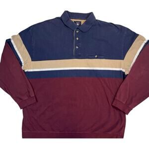 Ivy Crew XX-Large Rugby Shirt Colorblock Long Sleeve Polo Vintage Style